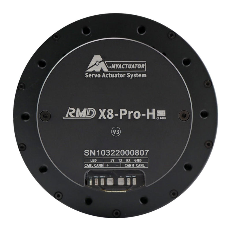 MYACTUATOR RMD-X8Pro V3, CAN BUS, 1:6, Helical, MC-X-500-O Brushless Servo Driver
