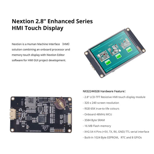 Nextion 2.8” Enhanced Series HMI Touch Display (NX3224K028)