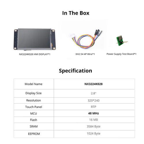 Nextion 2.8” Enhanced Series HMI Touch Display (NX3224K028)