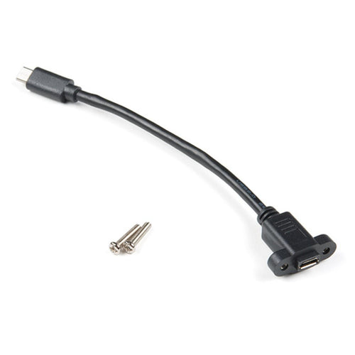 Panel Mount USB Micro-B Extension Cable (6 Inches)
