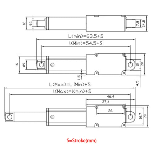 Phidgets DC Linear Actuator - 100mm - 18N