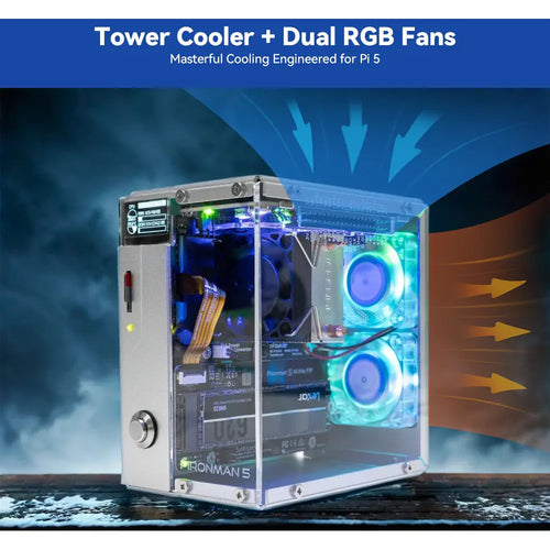 Pironman 5 NVMe M.2 SSD PCIe Mini PC Case for Raspberry Pi 5 Pironman 5 NVMe M.2 SSD PCIe Mini PC Case for Raspberry Pi 5