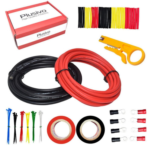 Plusivo 12AWG Hook Up Wire Kit - 2 Colors (3m each)