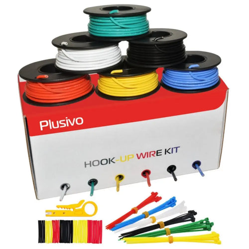 Plusivo 18AWG Hook Up Wire Kit - 6 Colors (5m each)