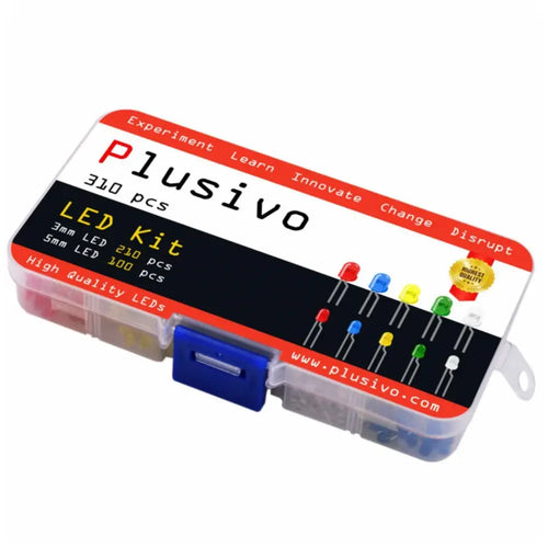 Plusivo Diffused LED Assortment Kit w/ Bonus Resistor Pack