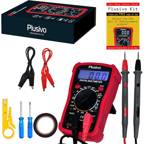 Plusivo Digital Multimeter Kit w/ Test Probes