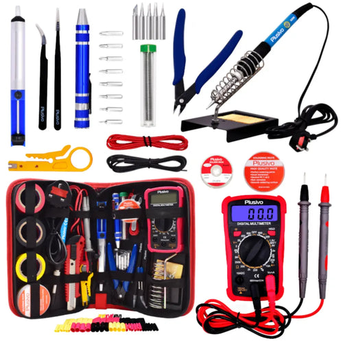 Plusivo Soldering Iron Kit w/ Digital Multimeter (UK Plug)