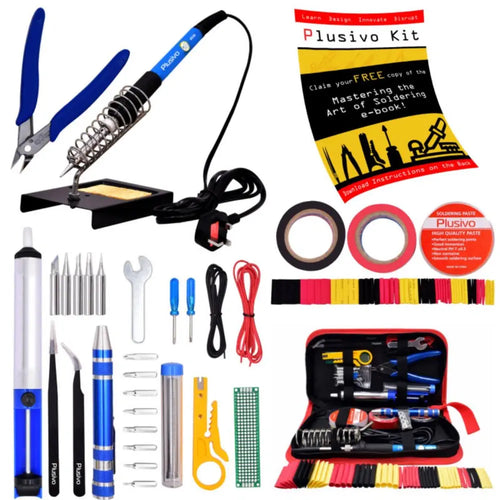 Plusivo Soldering Kit w/ Diagonal Wire Cutter (UK Plug)