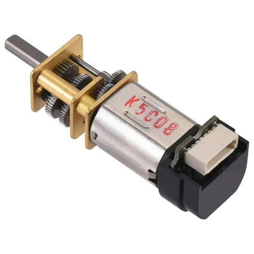 Pololu 10:1 Micro Metal Gearmotor HP 6V w/ 12 CPR Encoder, Back Connector