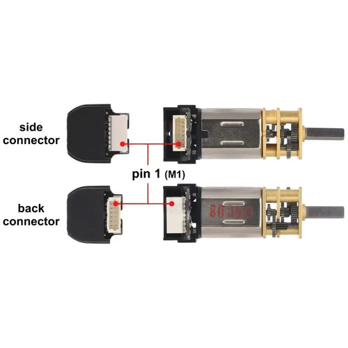 Pololu 150:1 Micro Metal Gearmotor HP 6V w/ 12 CPR Encoder, Back Connector