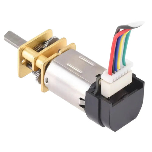 Pololu 5:1 Micro Metal Gearmotor LP 6V w/ 12 CPR Encoder, Back Connector