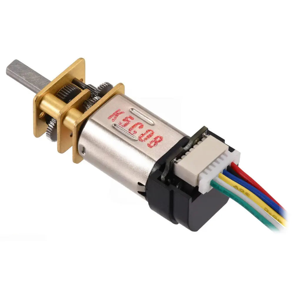 Pololu 5:1 Micro Metal Gearmotor MP 6V w/ 12 CPR Encoder, Side Connector