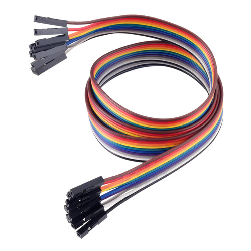 Pololu Ribbon Cable Premium Jumper Wire Set 10-Color F-F 24 inch / 60 cm (10x)