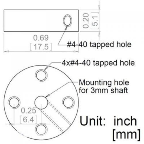 Pololu Universal Aluminum 3mm Mounting Hub (4-40)