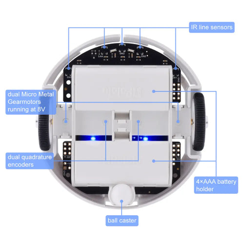Pololu 3pi+ 32U4 OLED Robot Kit w/ 75:1 LP Motors (Turtle Edition Kit)