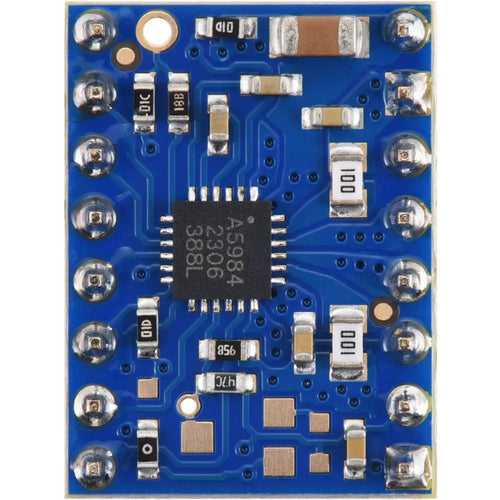 Pololu A5984 Stepper Motor Driver Carrier, Fixed 1.5A@5V / 1A@3.3V, Blue Edition (Soldered Header Pins)