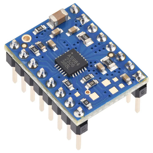 Pololu A5984 Stepper Motor Driver Carrier, Fixed 1A@5V / 660mA@3.3V, Blue Edition (Soldered Header Pins)