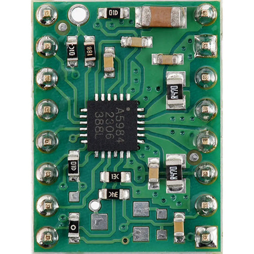 Pololu A5984 Stepper Motor Driver Carrier, Fixed 500mA@5V / 330mA@3.3V (Soldered Header Pins)