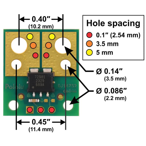 Pololu ACS72981KLRATR-150B3 Current Sensor Compact Carrier -150A to +150A, 3.3V