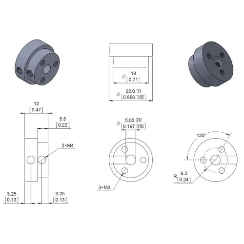 Pololu Scooter Wheel Adapter for 5mm Shaft