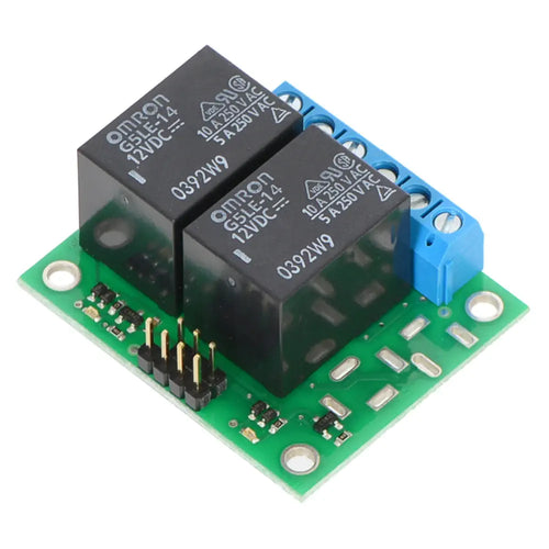Pololu Basic 2-Channel SPDT Relay Carrier w/ 12VDC Relays (Assembled)