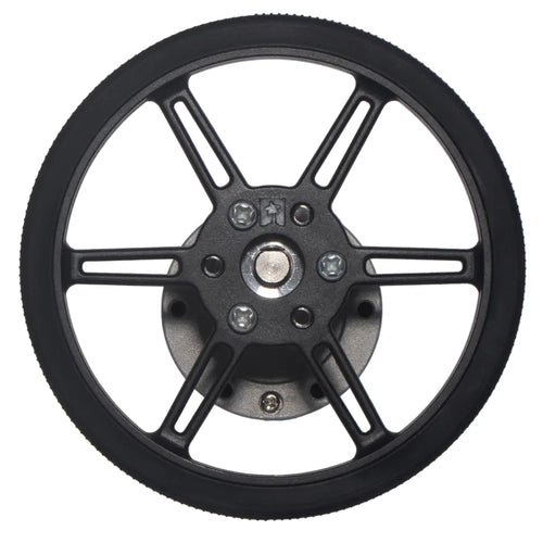 Pololu Multi-Hub Wheel w/Inserts for 3mm & 4mm Shafts - 80×10mm, Black, 2-Pack