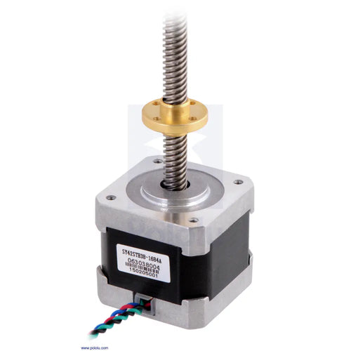 Pololu Stepper Motor w/ 18Cm Lead Screw: Bipolar, 200 Steps/Rev, 42×38mm, 2.8V, 1.7 A/Phase