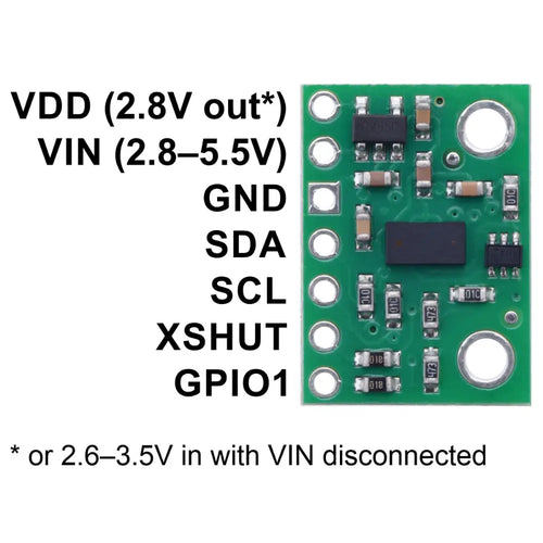 Pololu VL53L4CD Time-of-Flight Distance Sensor Carrier w/ Voltage Regulator, 120Cm Max