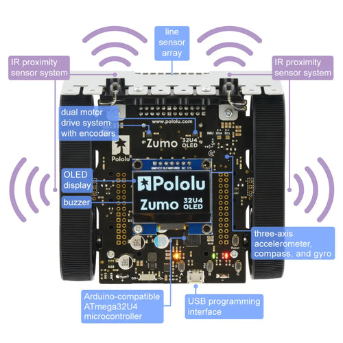 Pololu Zumo 32U4 OLED Robot Kit (No Motors)