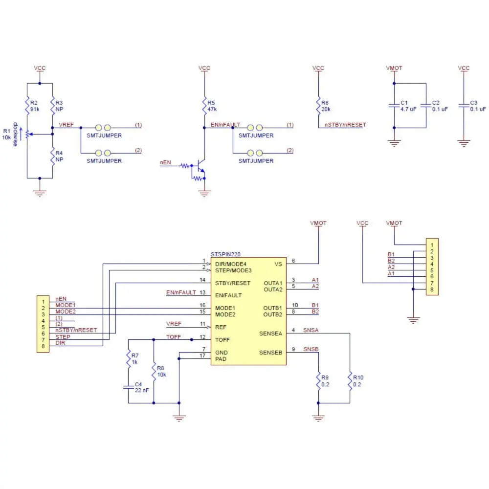 STSPIN220 Low-Voltage Stepper Motor Driver Carrier (Header Pins Soldered)
