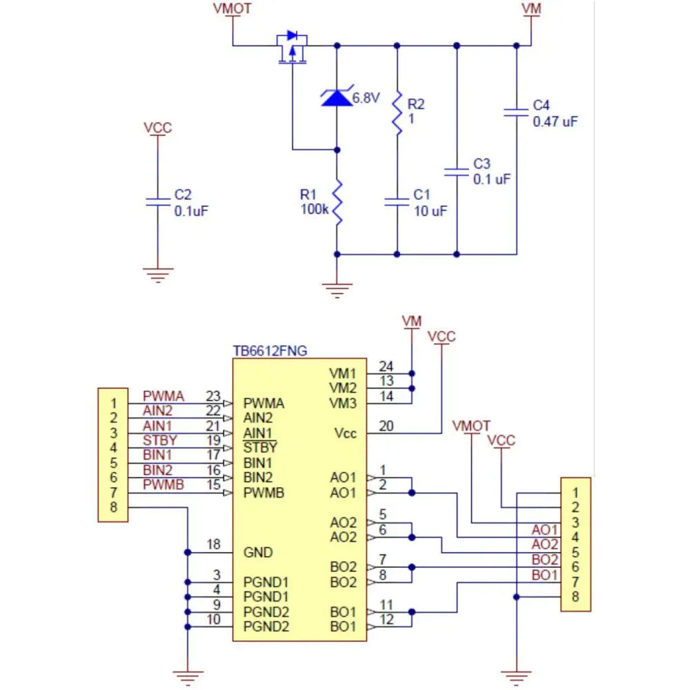 Pololu Dual DC Motor Driver 1A, 4.5V-13.5V- TB6612FNG