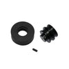 Large Rubber Wheel w/ Hub 38mm Diameter 3mm Shaft Hole - Black