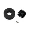 Large Rubber Wheel w/ Hub 38mm Diameter 3mm Shaft Hole Size - Black