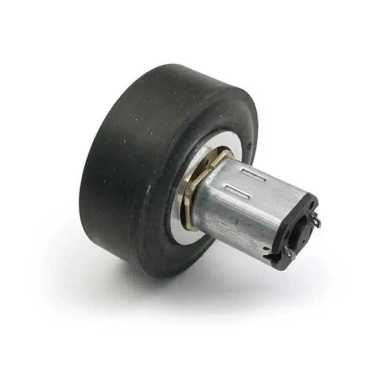 Large Rubber Wheel w/ Hub 28mm Diameter 3mm Shaft Hole - Black