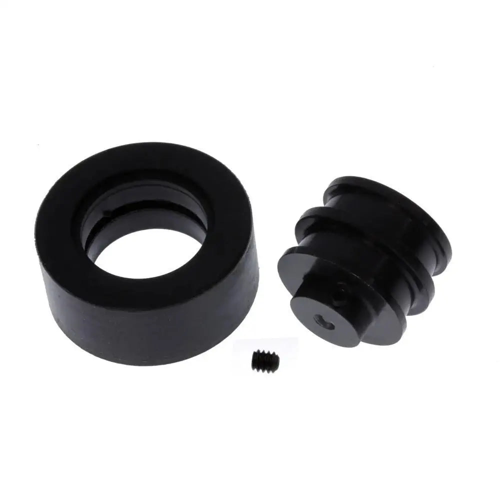 Large Rubber Wheel w/ Hub 28mm Diameter 2mm Shaft Hole Black