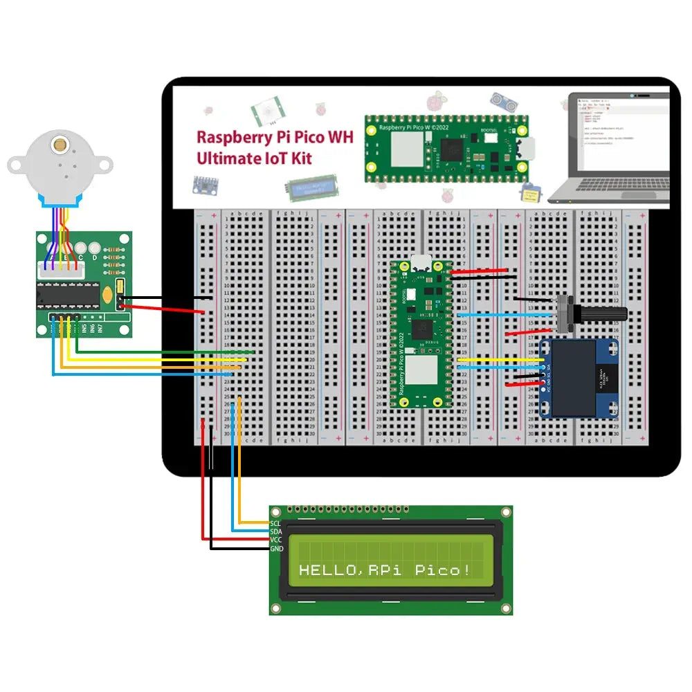 Raspberry Pi Pico W IoT Starter Kit w/ OLED Display & Multiple Sensors