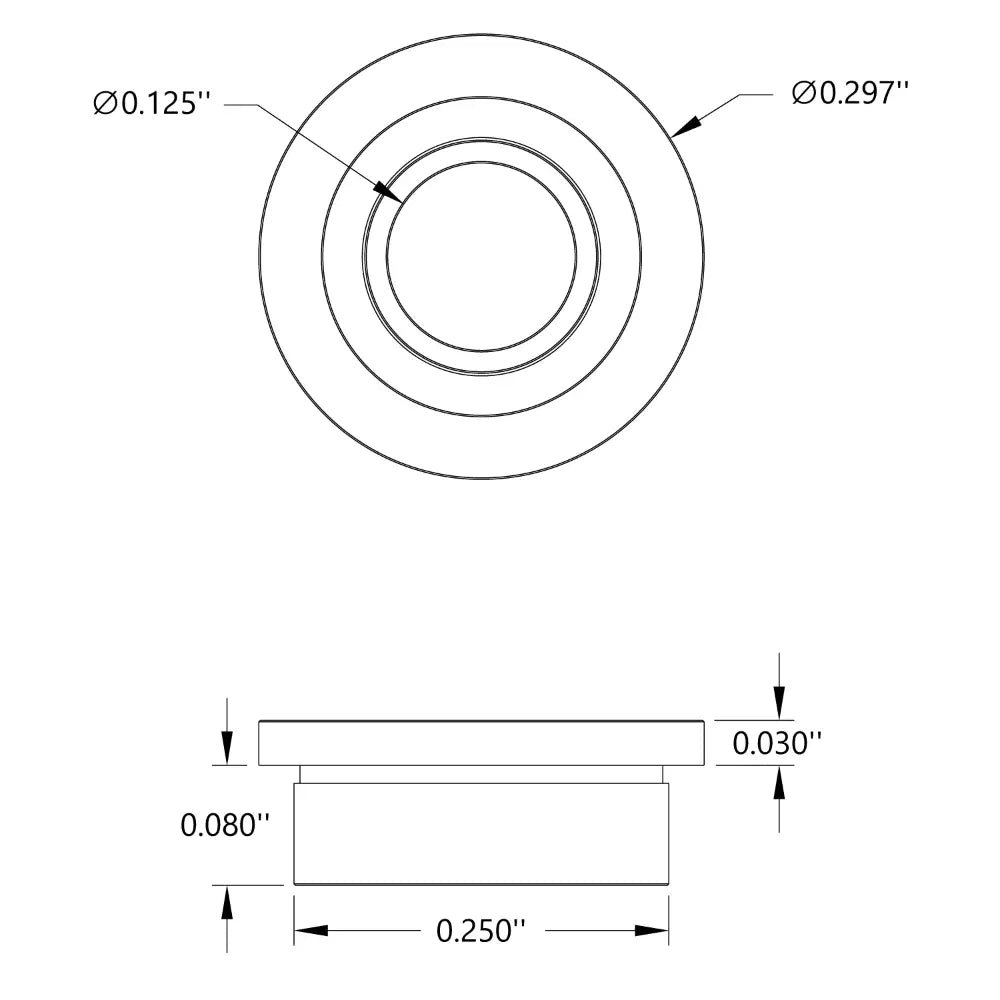 ServoCity 1/8" ID Flanged Ball Bearing (1/4" OD, 7/64" Thickness) - 2 Pack