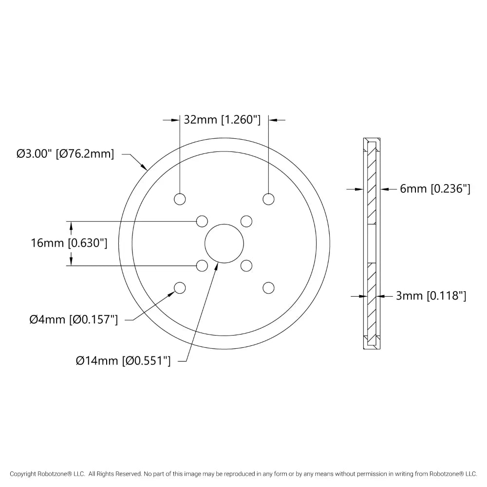 ServoCity 3-inch Acrylic Disc Wheel Clear (2x)