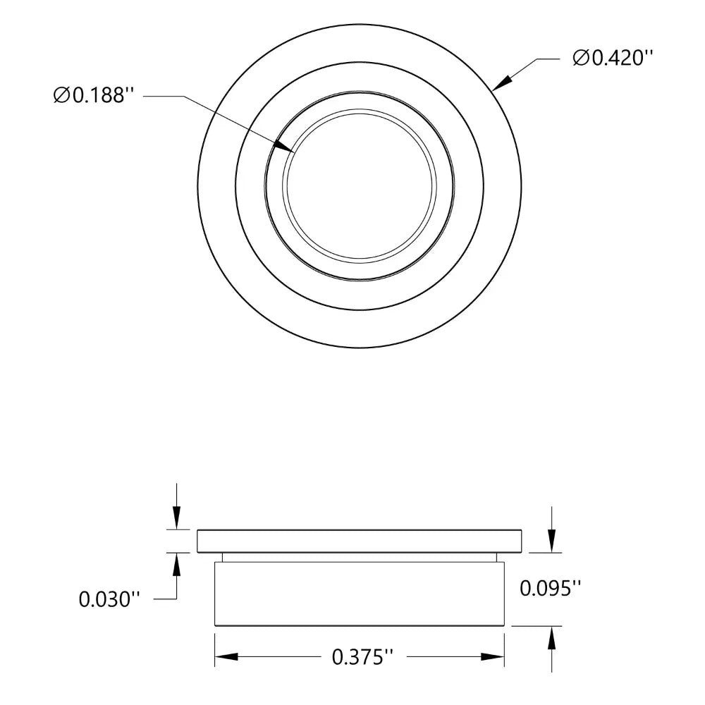 ServoCity 3/16" ID Flanged Ball Bearing (3/8" OD, 1/8" Thickness) - 2 Pack