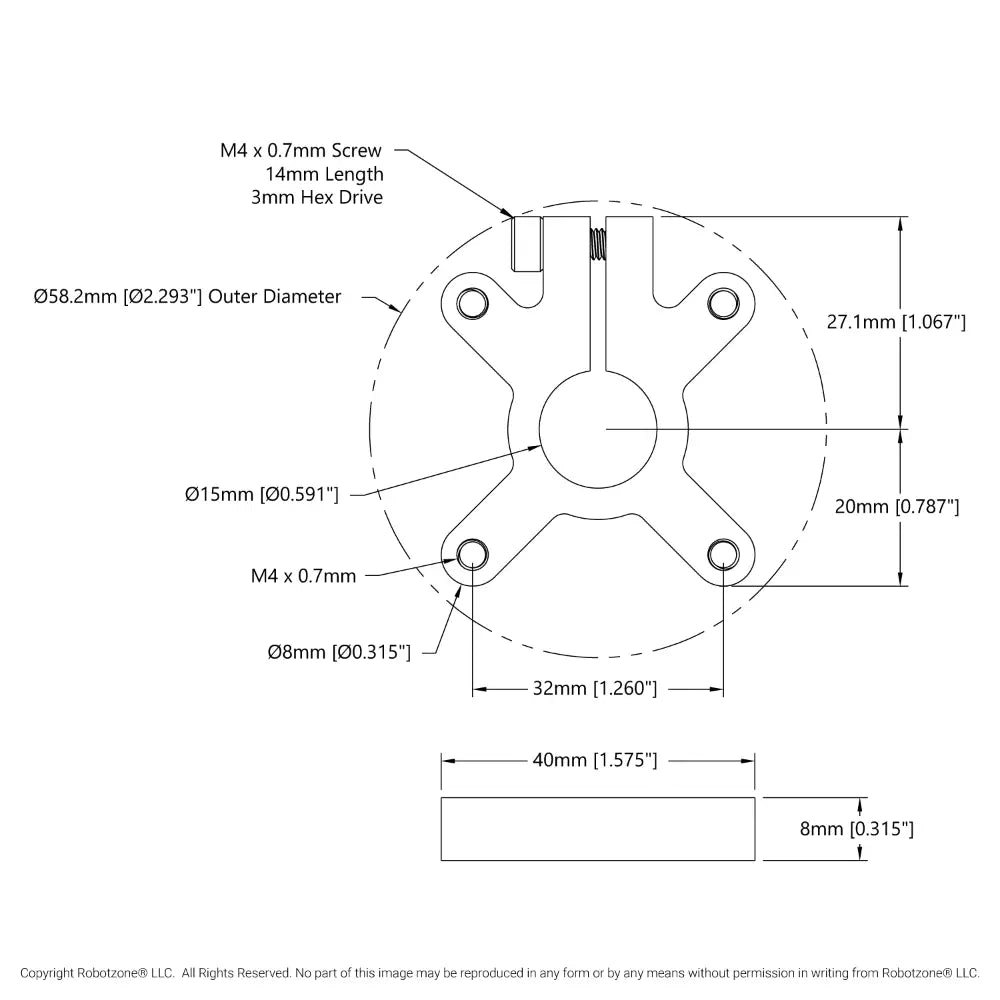ServoCity 1302 Series Clamping Hub (15mm Bore)