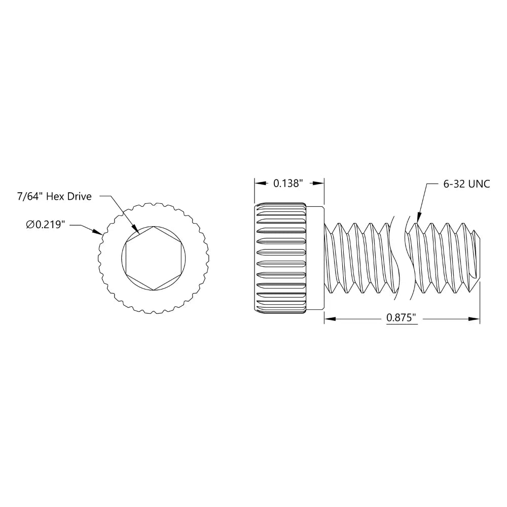 ServoCity Socket Head Screw (6-32 UNC, 7/8" Length) - 25 Pack