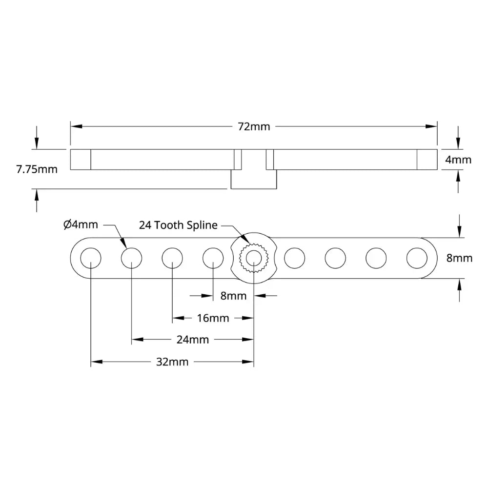 ServoCity 1902 Series Dual Servo Arm (24 Tooth Spline, 64mm Length)