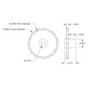 ServoCity 20 Tooth Press Fit Sprocket (0.1227" Pitch, 0.125" Bore)