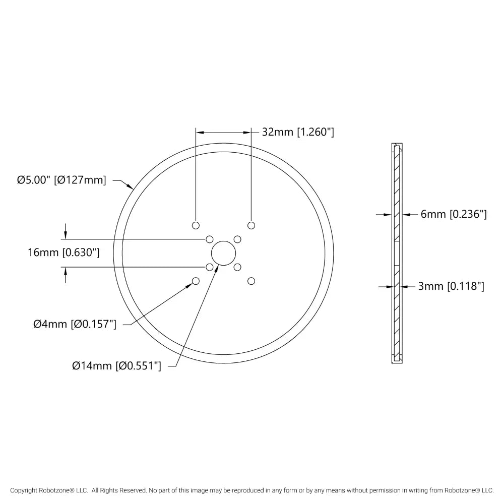 ServoCity 5" Acrylic Disc Wheel (White) - 2 Pack