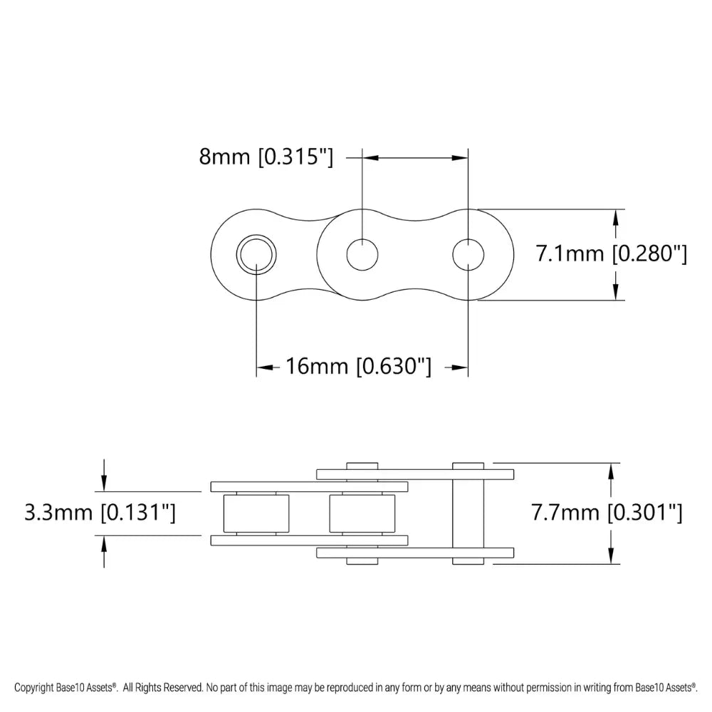 ServoCity 8mm Pitch Chain Loop (92 Links, 736mm Pitch Length)