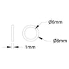 ServoCity 1500 Series Plastic Spacer (6mm ID x 8mm OD, 1mm Thickness) - 12 Pack