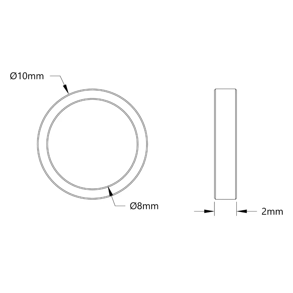 ServoCity 1522 Series 8mm ID Spacer (10mm OD, 2mm Length) - 4 Pack
