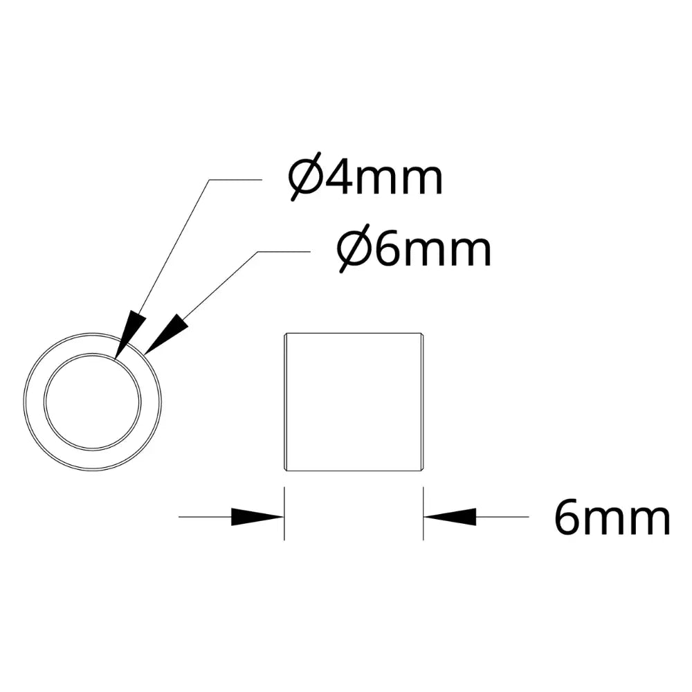ServoCity 1502 Series 4mm ID Spacer (6mm OD, 6mm Length) - 4 Pack