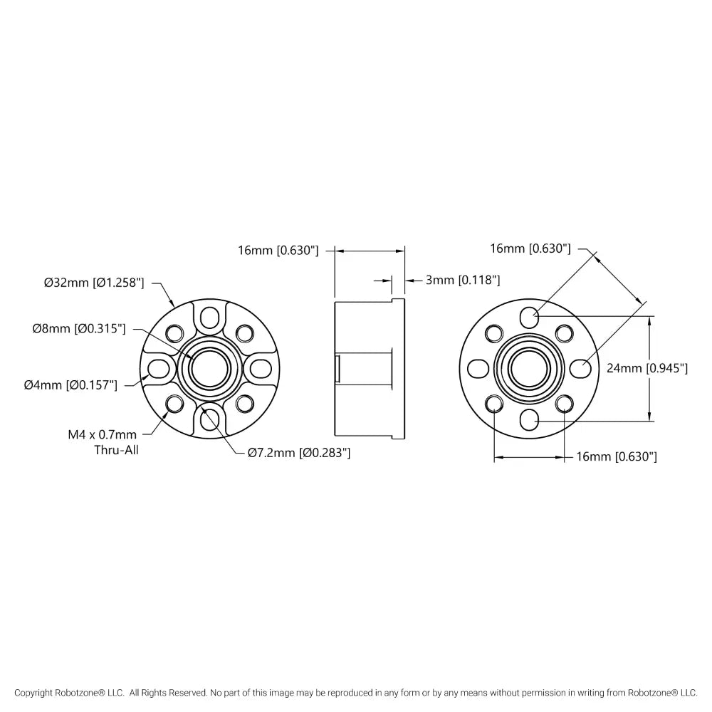 ServoCity Dual-Bearing Pillow Block (8mm Bore)