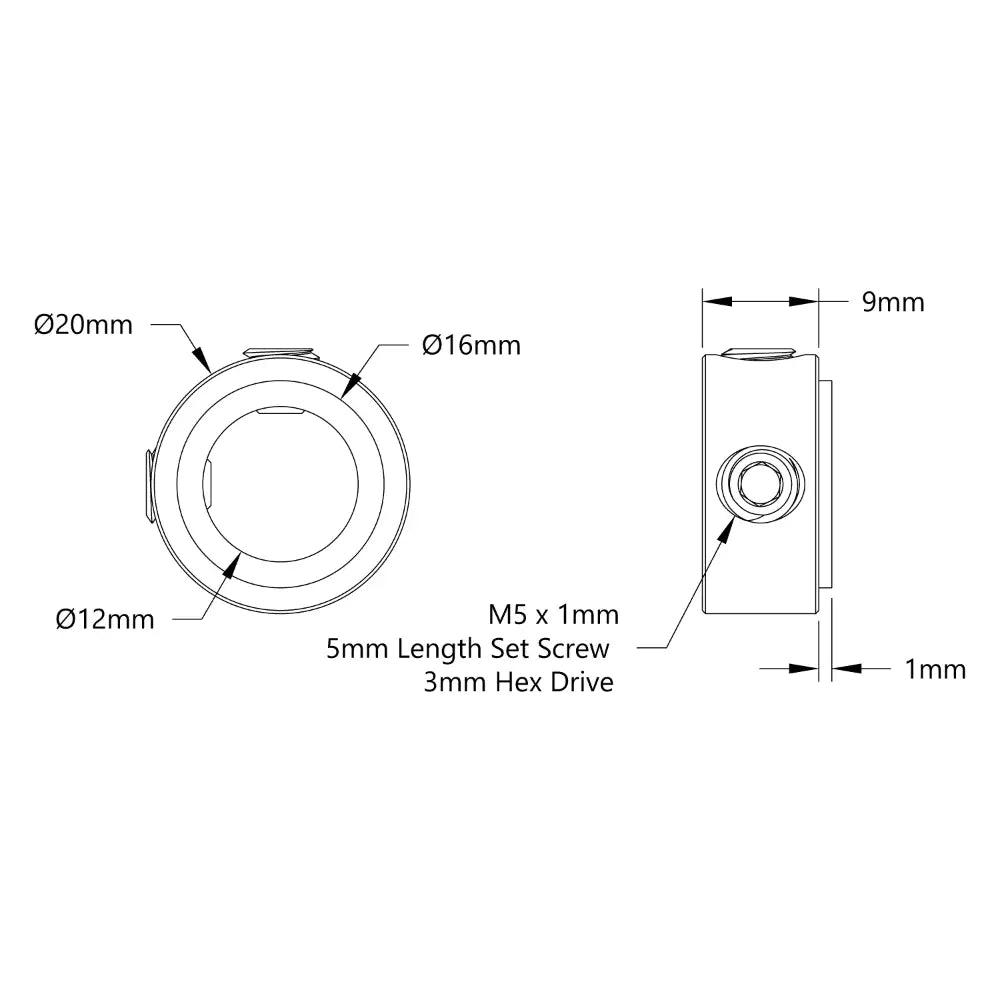 ServoCity 2920 Series Set-Screw Collar (12mm Bore) - 2 Pack